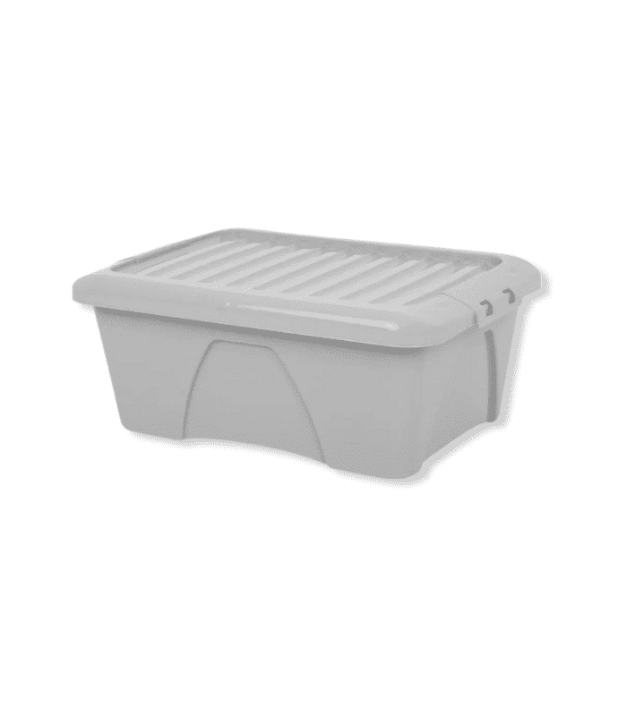 Boîte De Rangement Avec Couvercle Gris Doux 34L