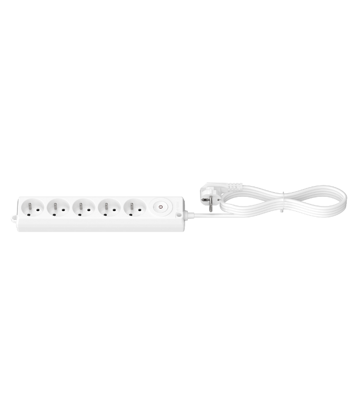 Multiprise poussoir 5X2P+T 3 M blanc