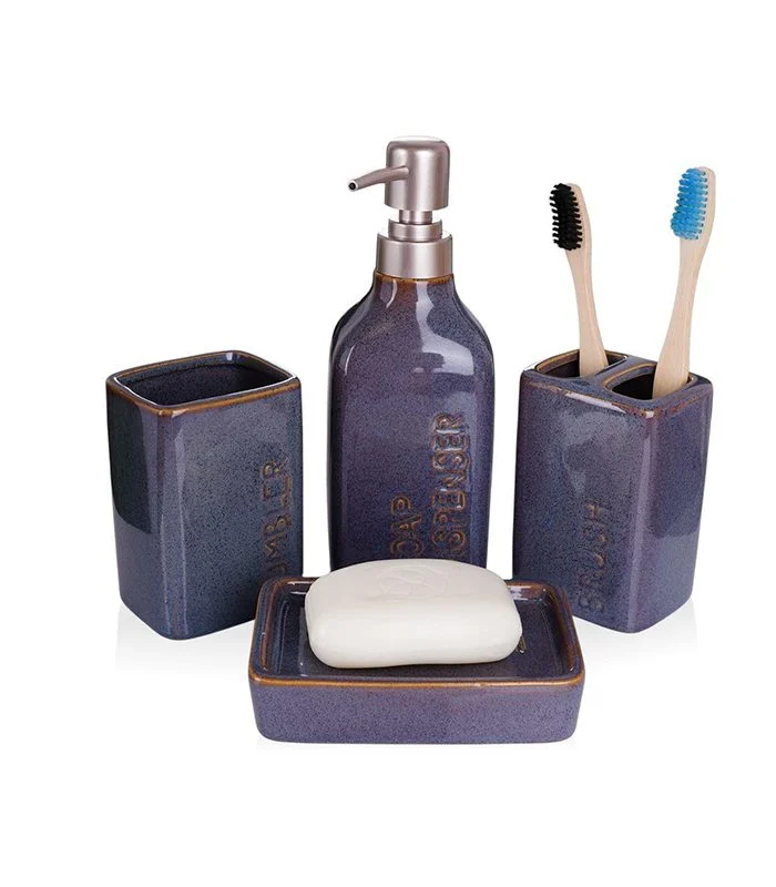Accessoires Salle De Bain – Set De 4 Pièces