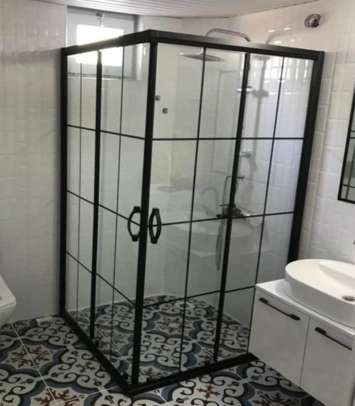 Cabine De Douche Carré 5Mm 90 X 90 X 190 Cm Noir