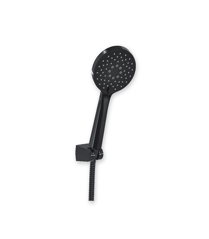 Douchette À Main 11Cm En Acier Inoxydable 3 Fonctions Noir