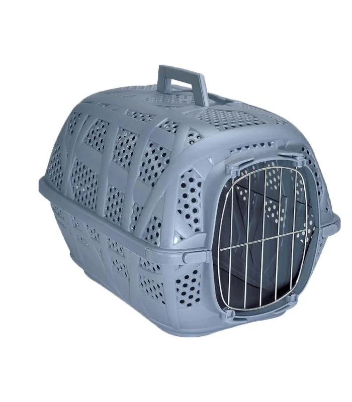 Cage de transport pour chat 48.5x34x32 cm gris