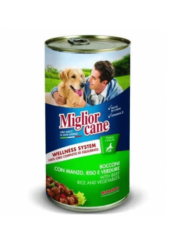 Morceaux en sauce pour chien au bœuf riz et légumes 1250 g