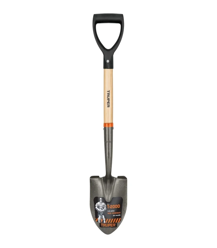 Pelle Ronde En Acier Avec Manche En Bois Forme D