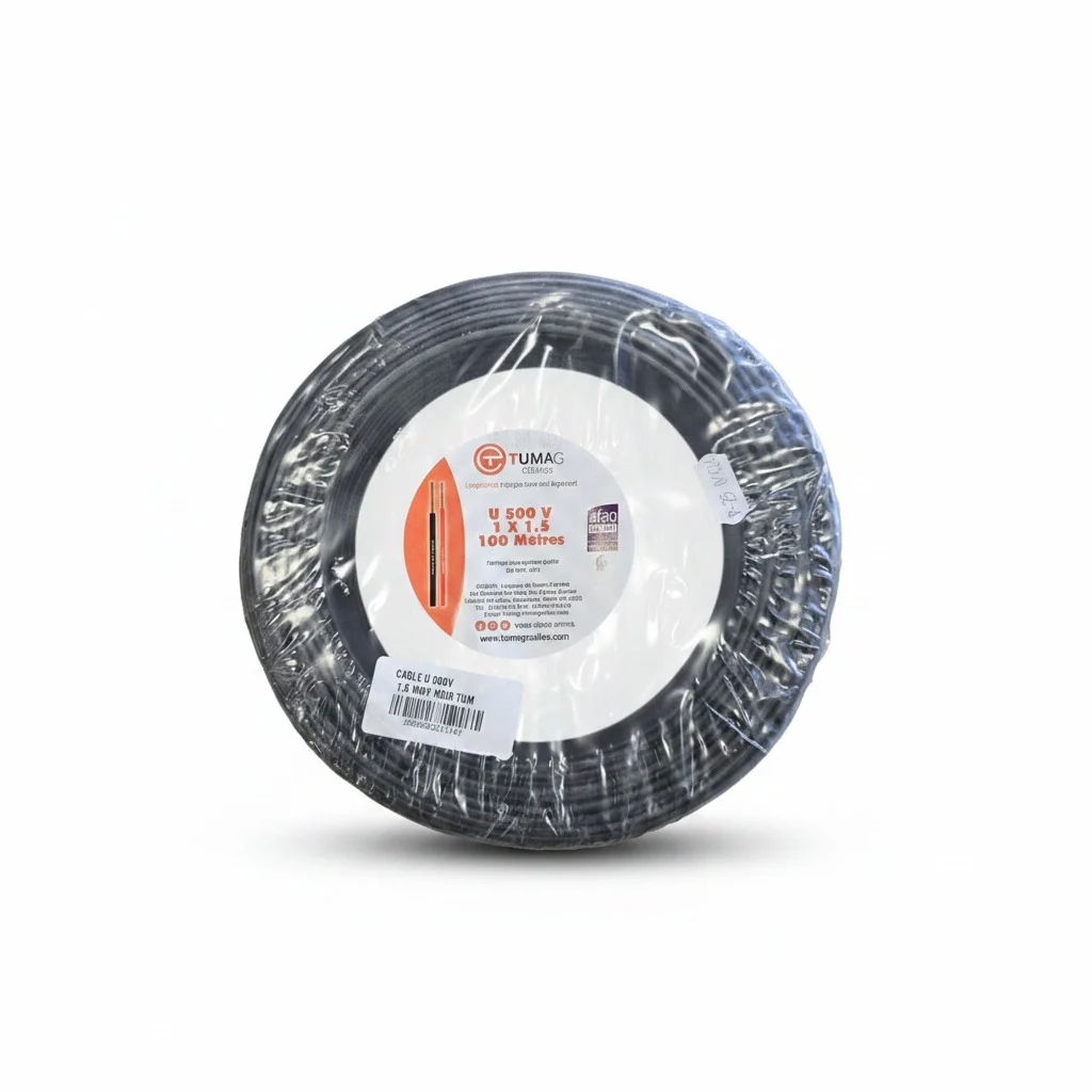 Cable U 500v 1,5 Mm² Noir 100m Tumag