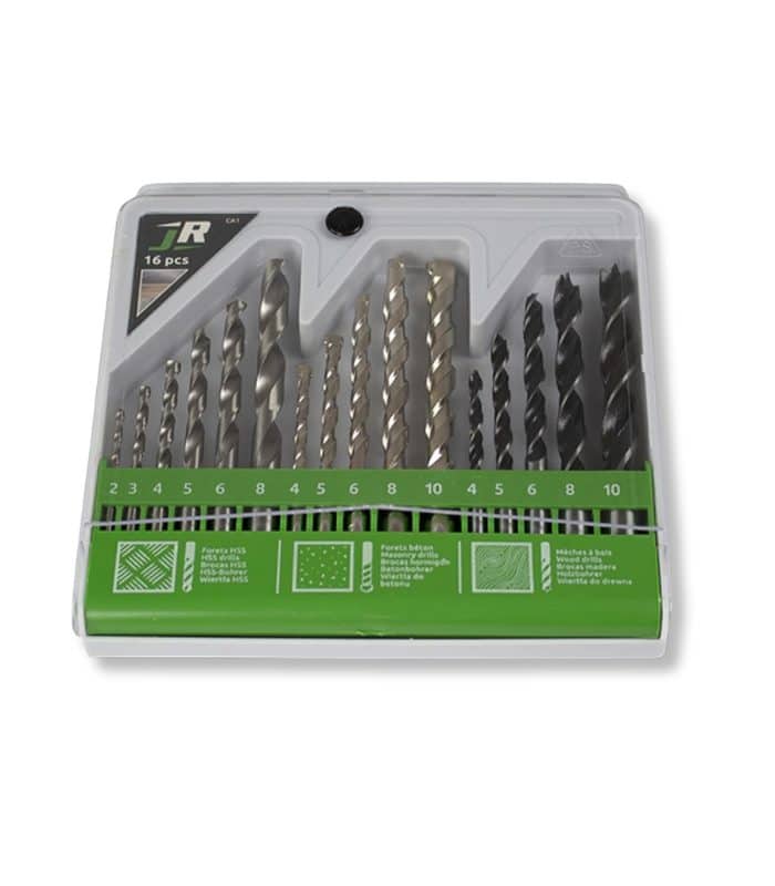 Coffret de 16 forets à beton bois et métal