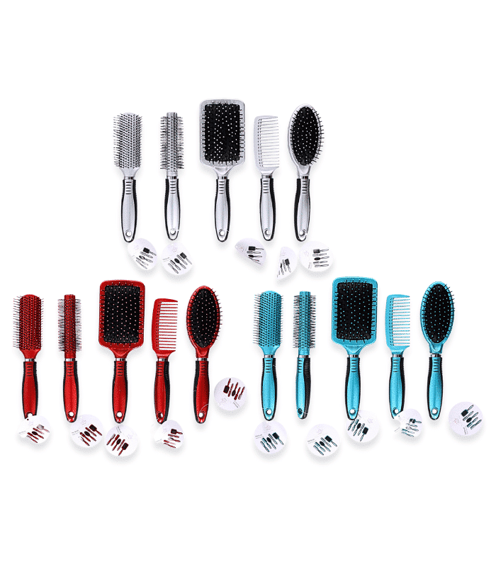 Kit De 5 Brosses À Cheveux 3 Assortis