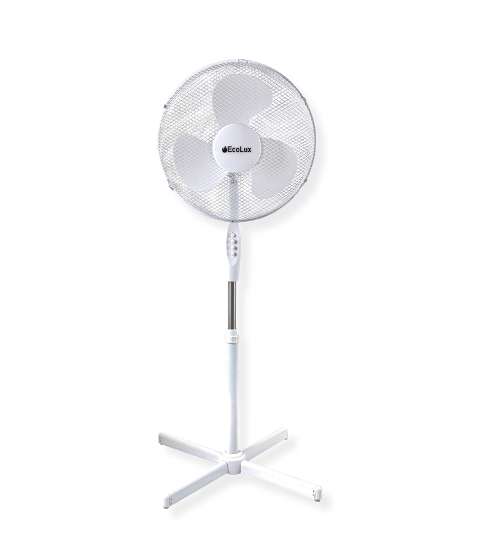 Ventilateur Sur Pieds Électrique 50W 40Cm 3 Vitesses Blanc
