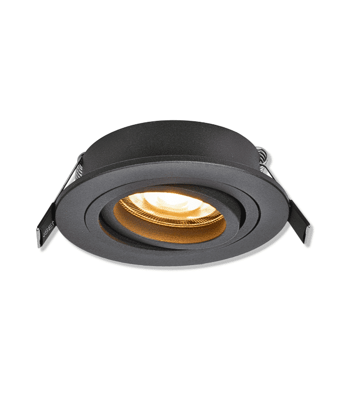 Spot rond en Aluminium encastrable 90x25mm GU10 noir