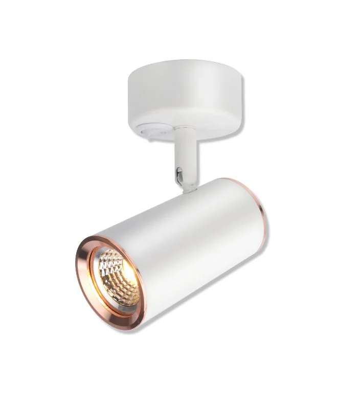 Spot plafonnier en aluminium 112x70x122mm gu10 blanc/doré