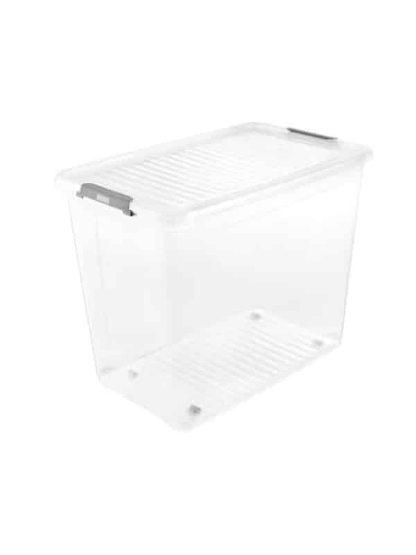Boite De Rangement Avec Roues Transparent74L