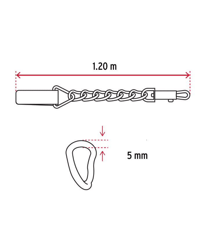 Laisse de 1,2 m pour chien 5 mm