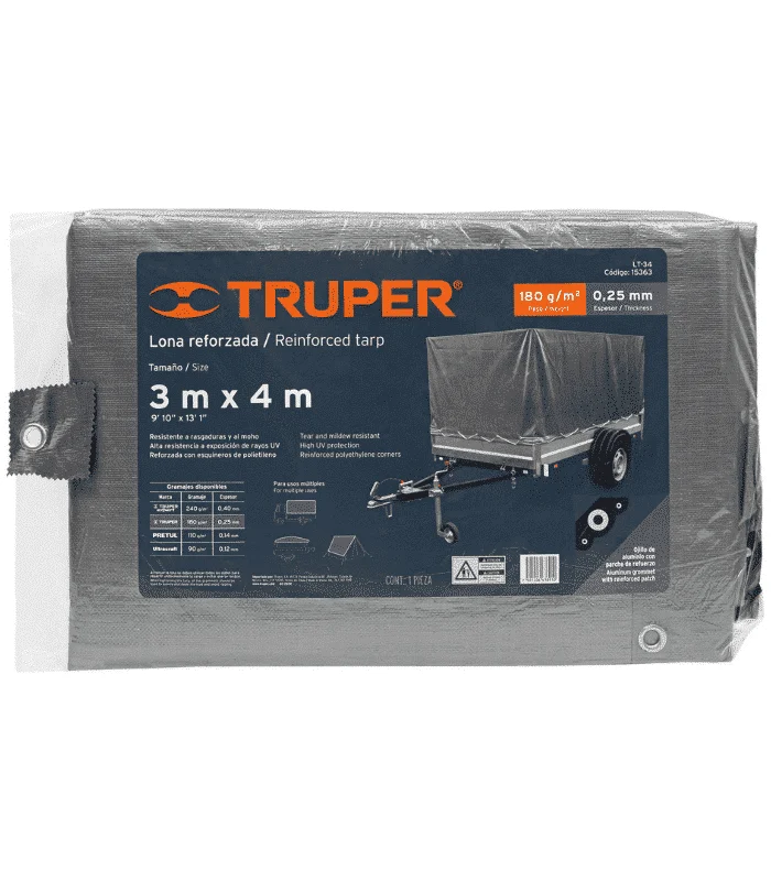 Bâche renforcée 4x4m gris