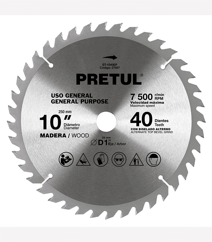 Disque pour bois 250 mm 40 dents