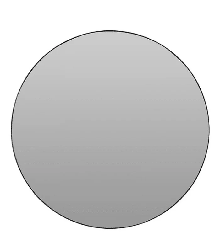Miroir rond avec cadre en métal noir 75 cm