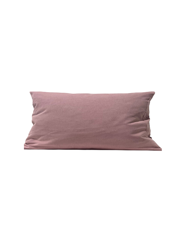 Coussin rempli de fibre rose poudré 30 x 50 cm
