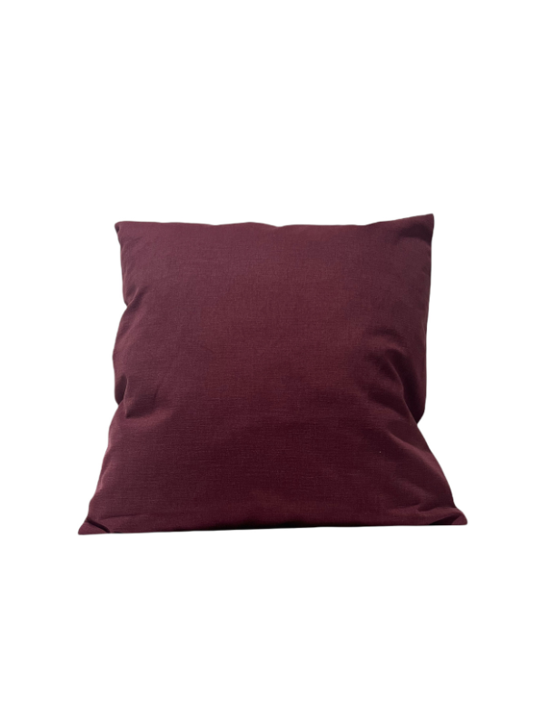 Coussin rempli de fibre bordeaux 45 x 45 cm