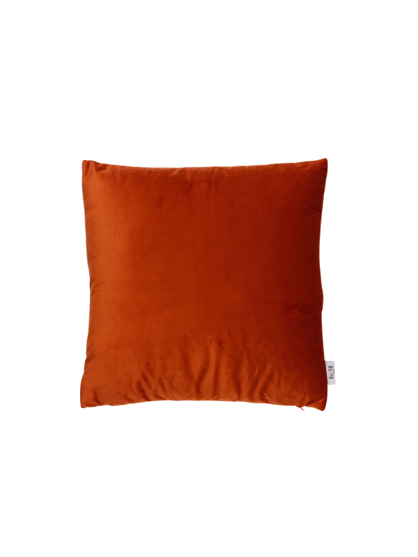 Coussin rempli de fibre orange brûlé 45×45 cm