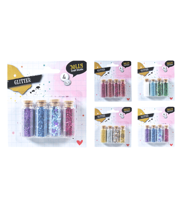 Set De 4 Bouteilles A Paillettes