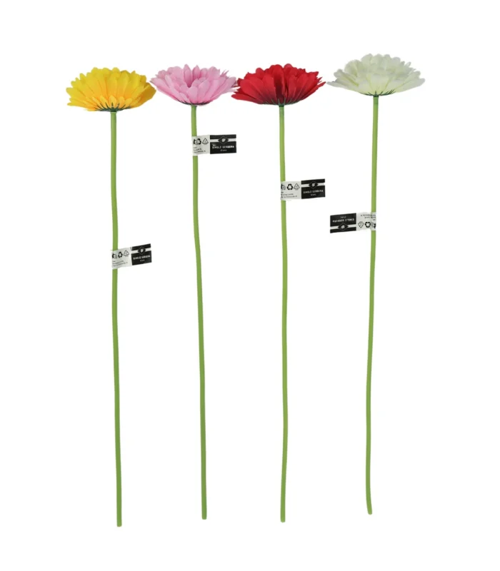 Fleur artificielle gerbera 50 cm 4 assorti