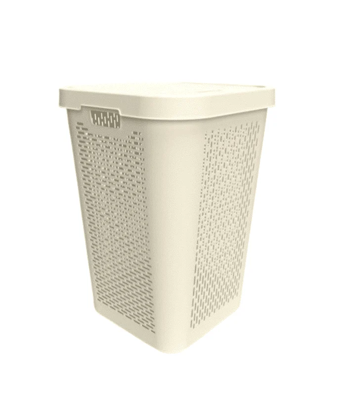 Panier à linge beige 66L