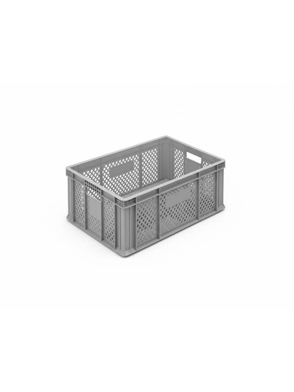 Caisse En Plastique 40X60X20Cm Perforées Grise