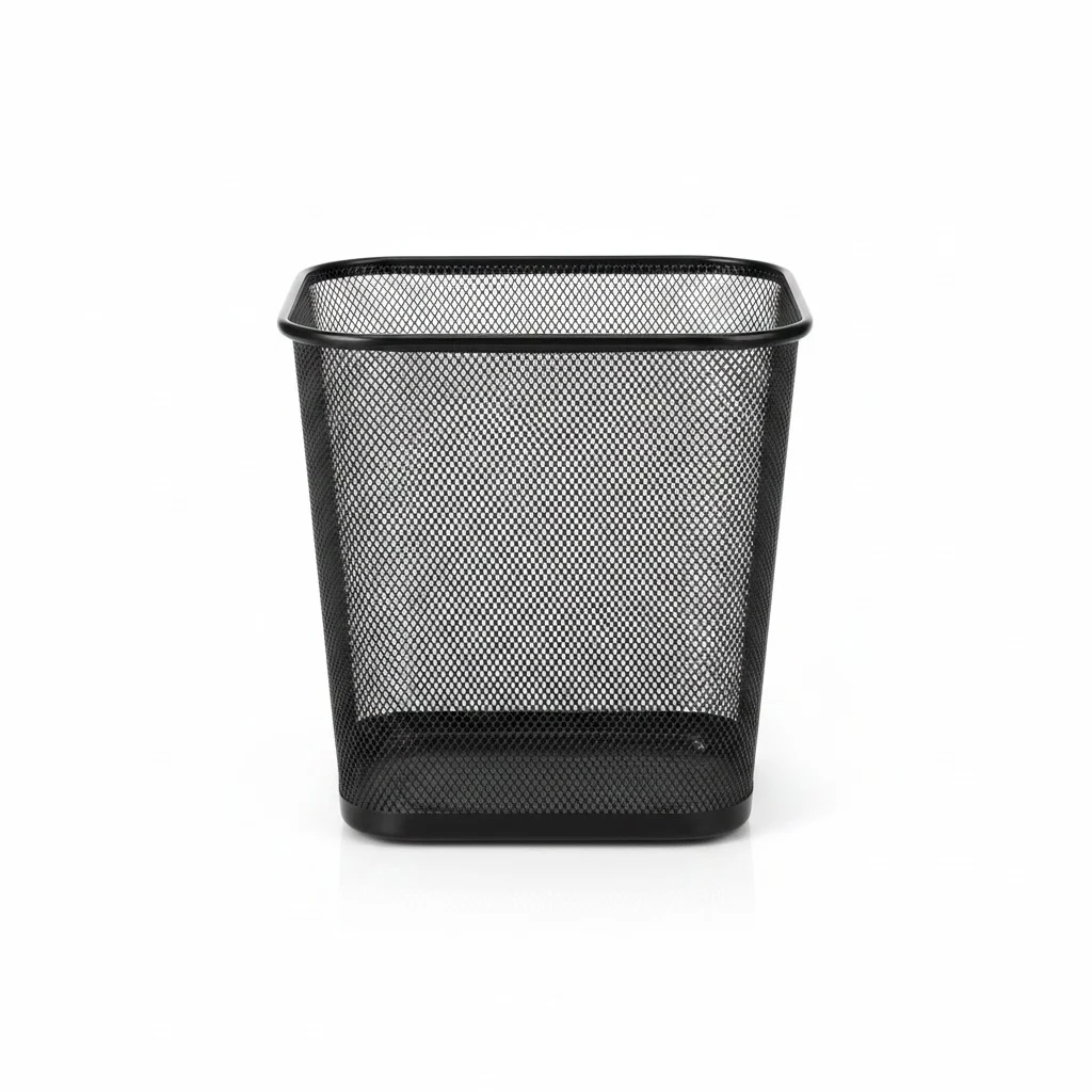Poubelle Rectangulaire En Metal Noir 29.5*31 Cm