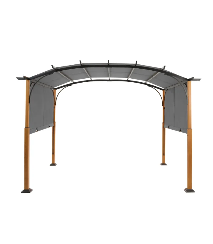 Pergola Structure Effet Bois Couleur Gris 3 X 4 X2.52 M