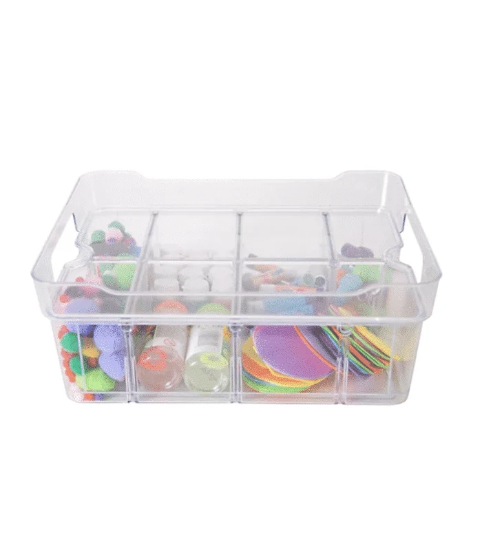 Bac de rangement à Compartiments transparent 10,5×36,5x27cm