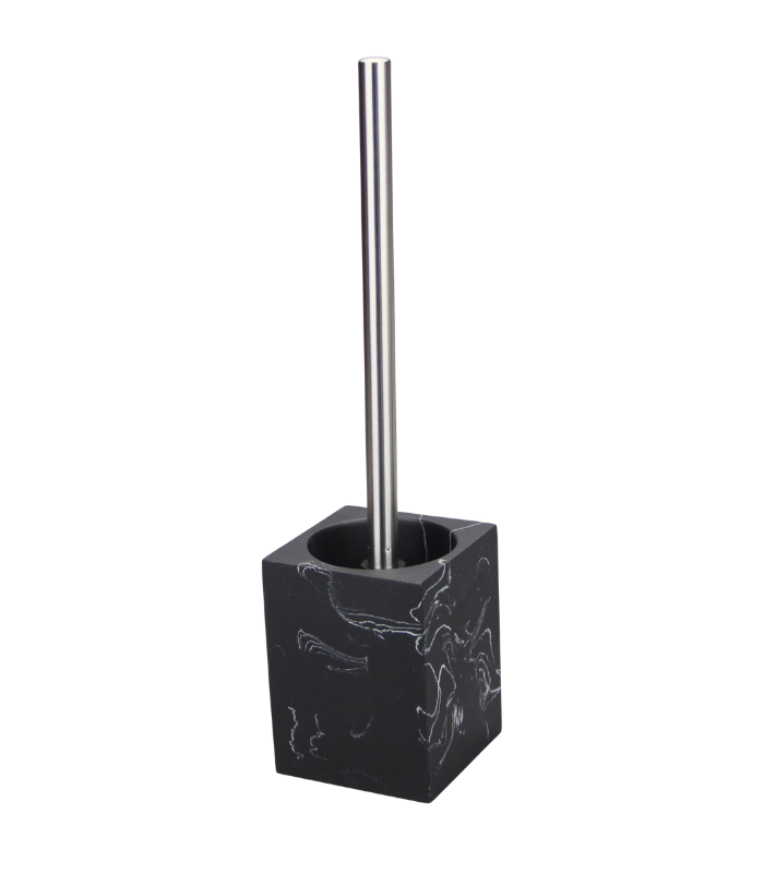 Brosse Wc Avec Support En Polyrésine Effet Marbre Noir Lusso