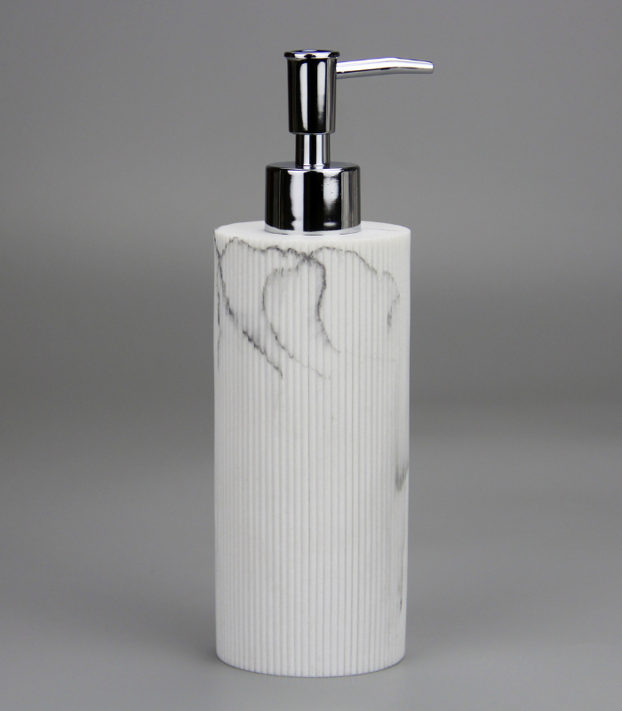 Distributeur De Savon En Polyrésine Effet Marbre Blanc Lusso