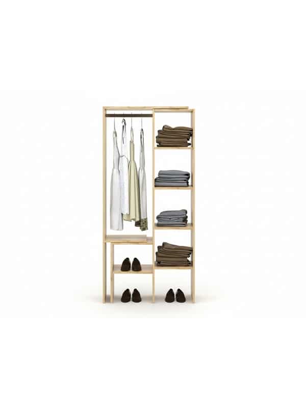 Dressing ouvert avec penderie 116,4 x 182 x 40 cm