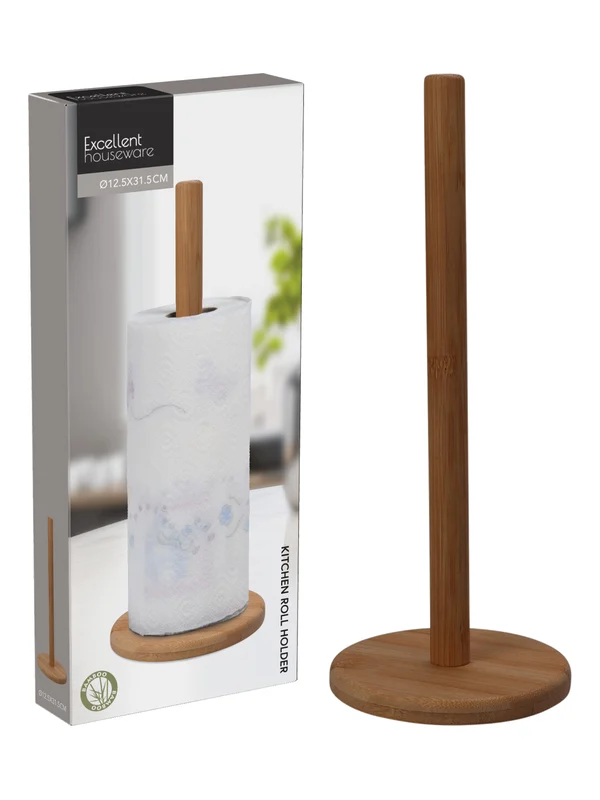 Porte rouleau de cuisine en bambou