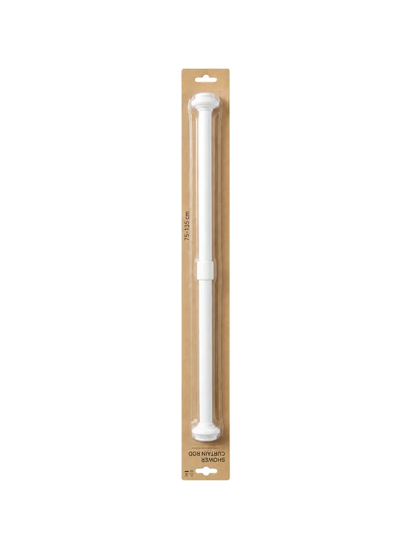 Barre de douche blanche extensible 75-135 cm