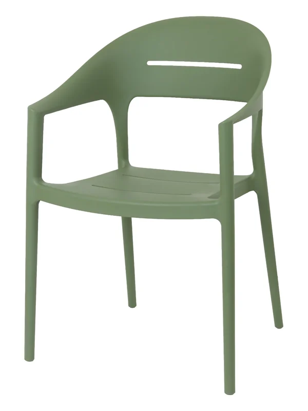 Fauteuil de jardin en polypropylène vert – 53,5 x 56 x 83 cm