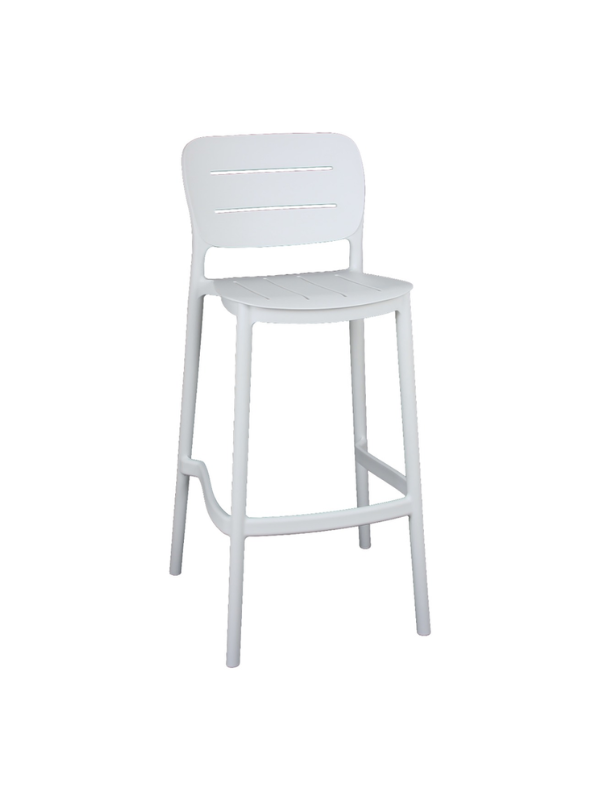 Tabouret de bar en polypropylène blanc – 48 x 50 x 103,6 cm