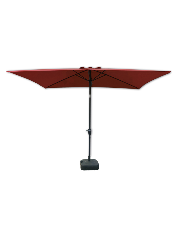 Parasol de jardin 3 x 2 m structure gris foncé toile bordeaux
