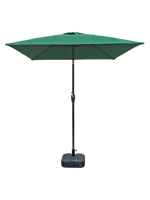 Parasol de jardin 2 x 2 m structure gris foncé toile vert emera