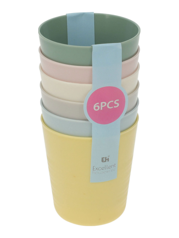 Lot de 6 assiettes en polypropylène coloris assortis