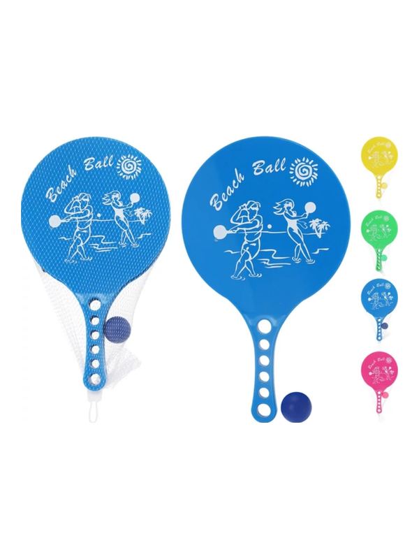 Set de raquettes de plage en polypropylène 4 coloris assortis