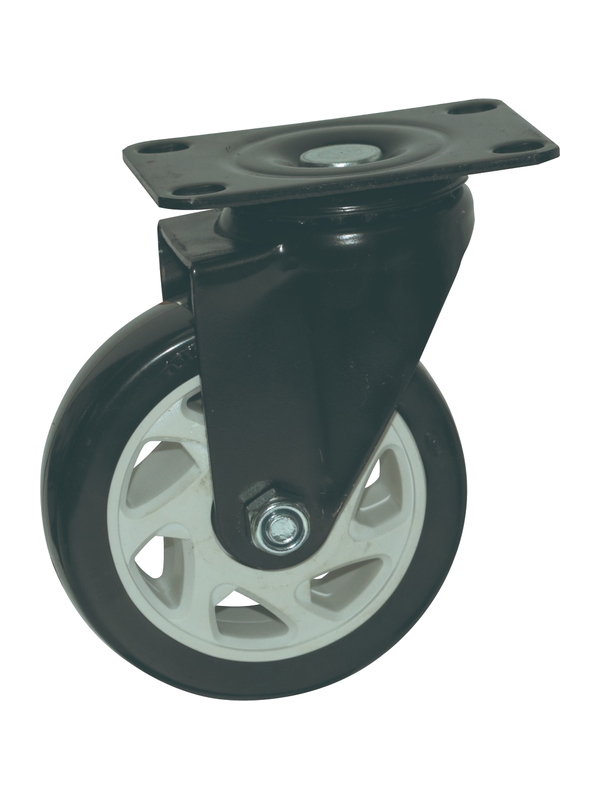 Roue pivotante polypropylène noir 100×31 mm