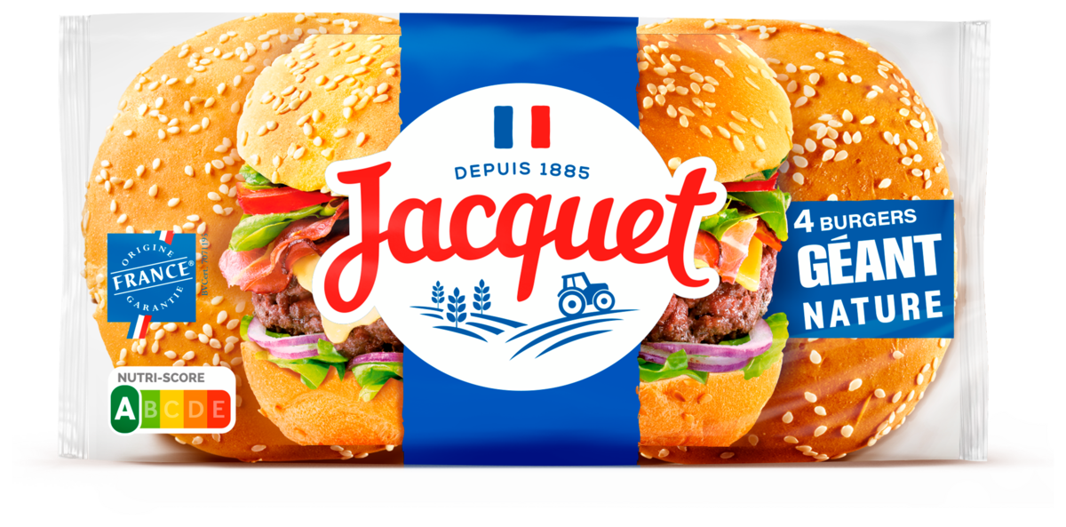 Pain Burger Géant X4 Nature