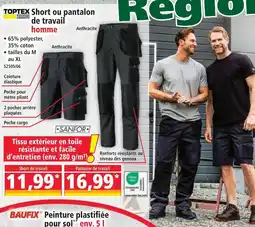 Toptex pro short de travail