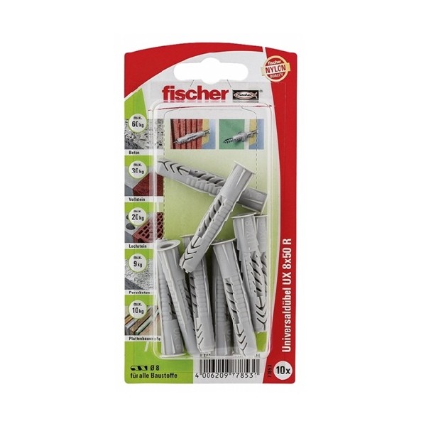 Jeu de 10 Cheville Universelle Ux8x50 Rk