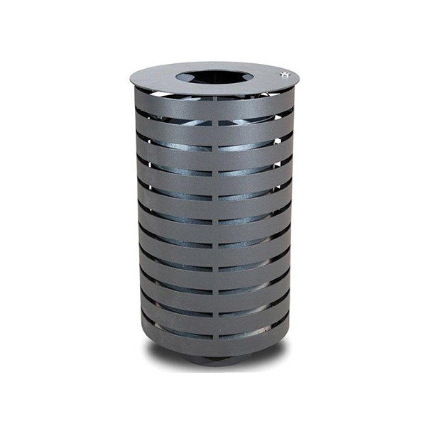 Corbeille pêche 65L finition gris martelé