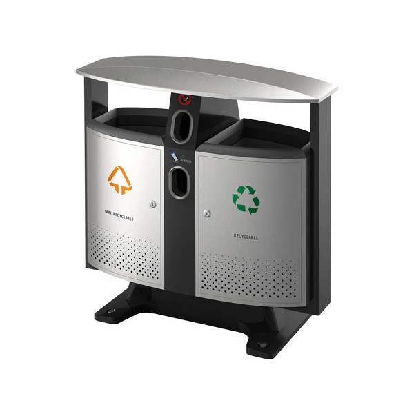 Poubelle extérieure tri sélectif et piles évolution 2x39L