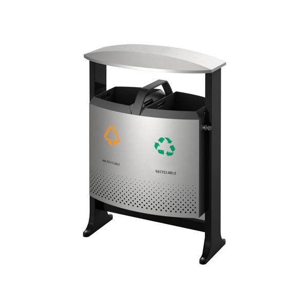 Poubelle extérieure tri sélectif évolution 2x39L