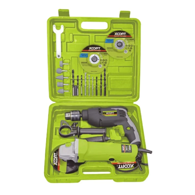 KIT PERCEUSE 13mm - 710w + MEULEUSE 115mm - 750w XCOM03-2024