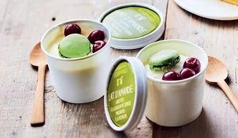 2 Mini-pots crème glacée Lait d'amande, griottes