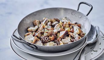 Mélange de champignons forestiers à la crème